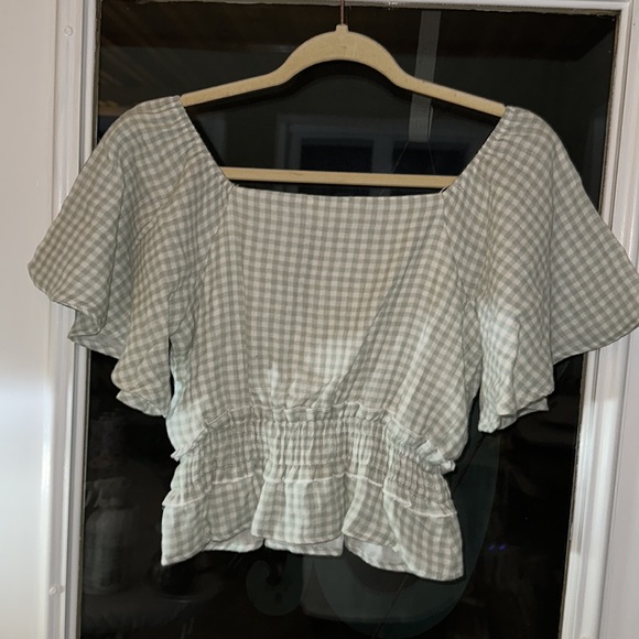 Peach Love California Ivory and Mint Crop Top Size S - Picture 5 of 8